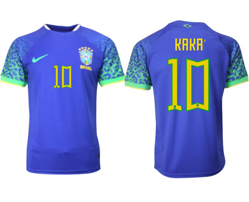 Men 2022 World Cup National Team Brazil away aaa version blue 10 Soccer Jerseys